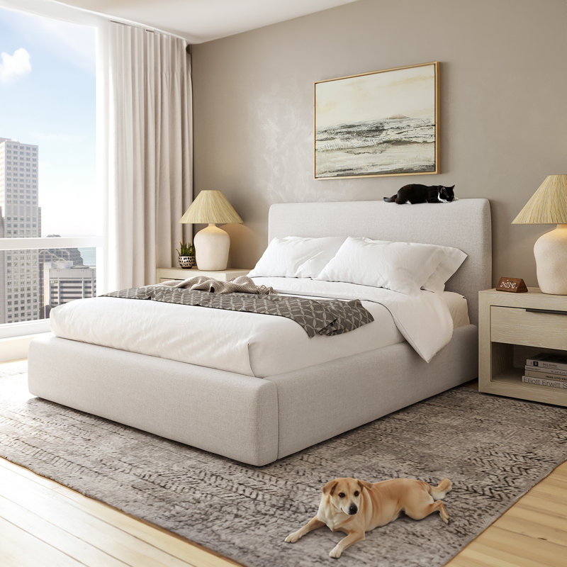 Helsingborg Quena Bed Frame with 48'' Tall Upholstered Headboard, King