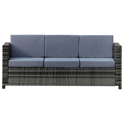 Gennett 185cm Wide Straight Steel Patio Sofa with Cushions