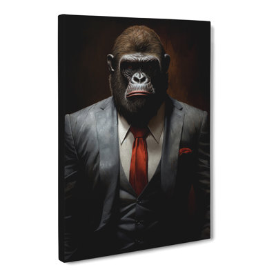 Gorilla In A Suit Painting No.6 - Wrapped Canvas