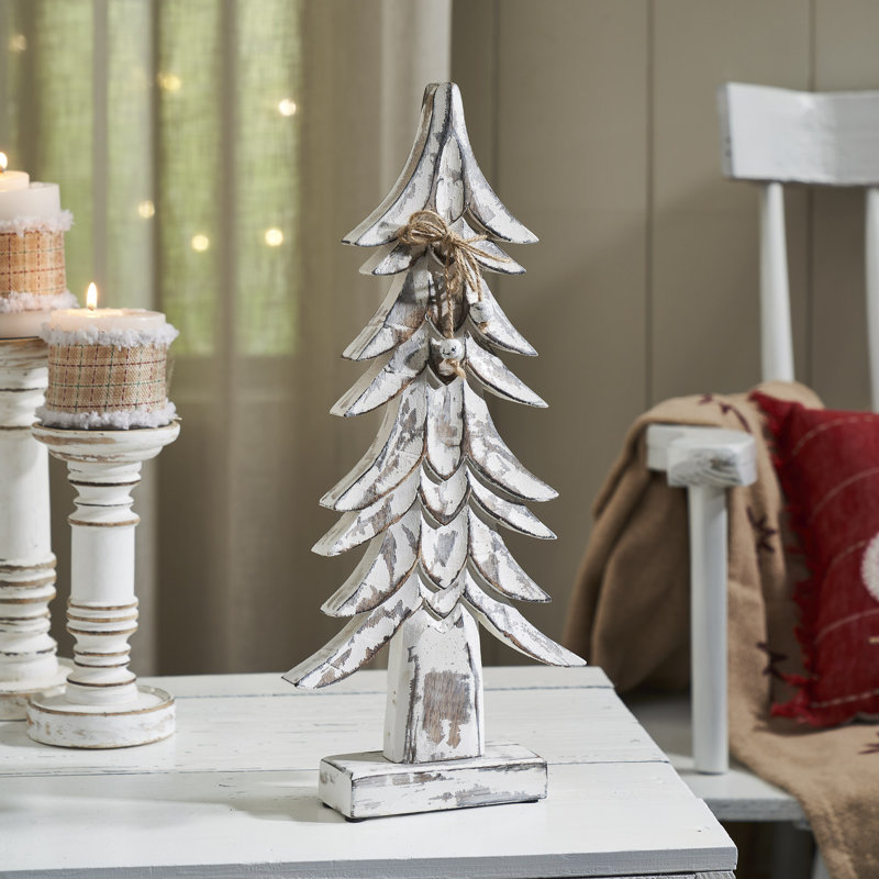 Arbre en bois blanc vieilli Timber Tidings, H 17 po x l 7,5 po x P 2 po