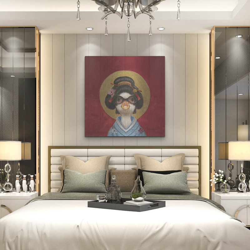 Art mural en métal Trinx «Geisha Duck» par Lucia Heffernan, H 36 po x l 36 po