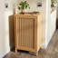 Armoire de rangement de salle de bain en bambou, armoire de plancher autoportante avec porte et tablette pour salle de bain, salon, chambre à coucher, couloir, cuisine