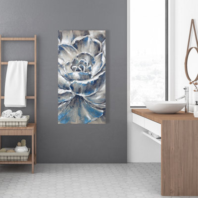 Fleur grise et bleue - Toile botanique pour la décoration intérieure