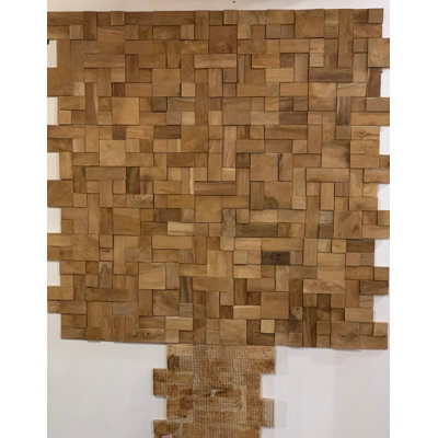 Carreau de mosaïque en bois 12,5 po x 14,25 po Kentish