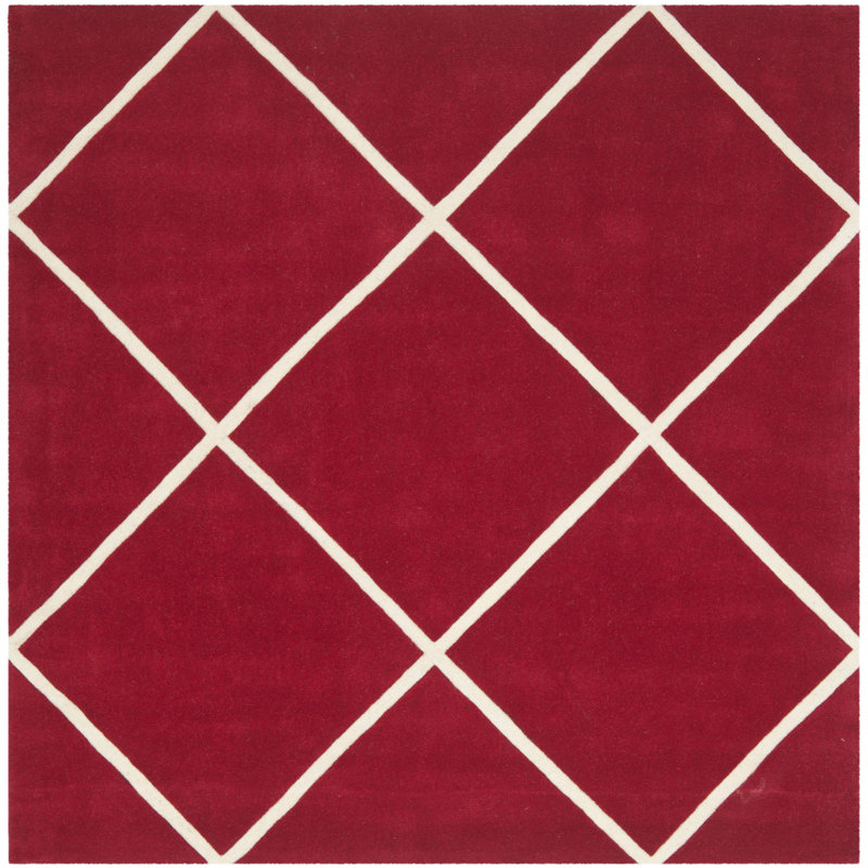 Teresita Hand Tufted Wool Geometric Rug, Square 7'