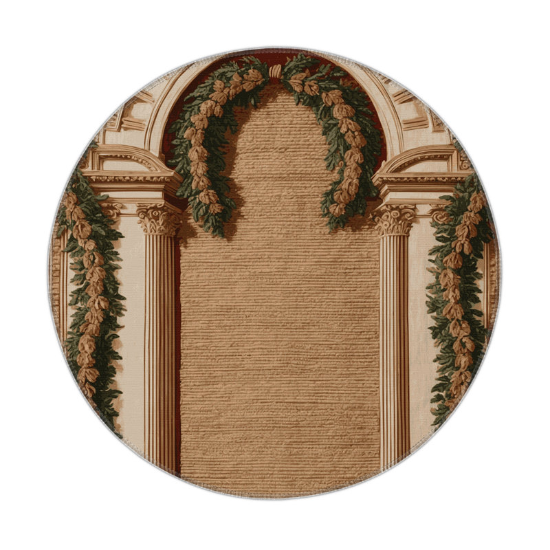 Tapis d'intérieur et d'extérieur brun français, Rond 5 pi