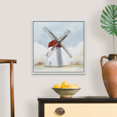 Reproduction d’art sur toile, "Red Windmill I" par Isabelle Z