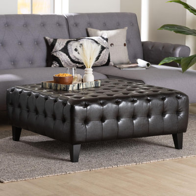 Faux Leather Ottoman