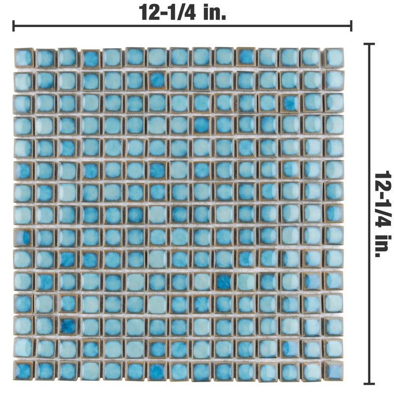 Hudson Edge Marine 12-1/4" x 12-1/4" Porcelain Mosaic Tile