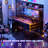 47"-59" Computer Desk with LED Lights & Outlet & Hutch-1209694763-1209694765