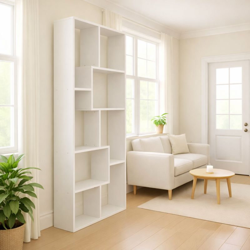 Bibliothèque asymétrique à 5 niveaux, Blanc