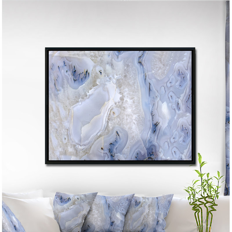Agate Stone - impression abstraite, H 16 po x l 32 po x P 1 po, Toile avec cadre flottant