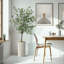 Arbre artificiel dans un pot de fleurs moderne, faux arbre en soie d'eucalyptus (décoration en pot et arbre)-85827136
