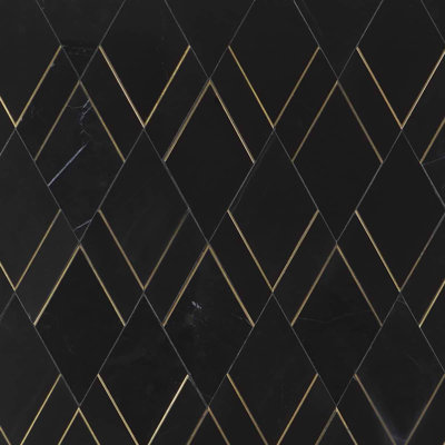 Enver Polished Marble And Brass Mosaic