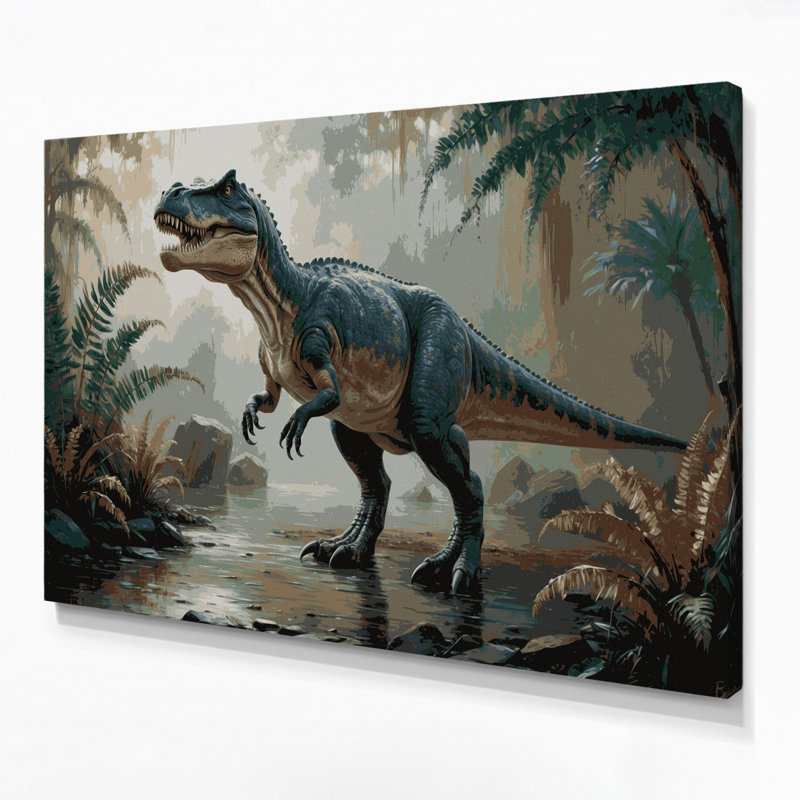 Dinosaur Baryonyx Green Canvas Wall Art, 16" H x 20" W