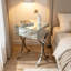 Mirrored Nightstand 1-Drawer Cross-Legs End Table