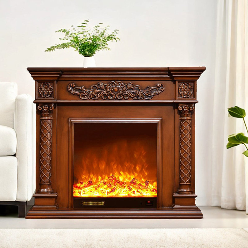 American style fireplace decoration Roman column, Brown