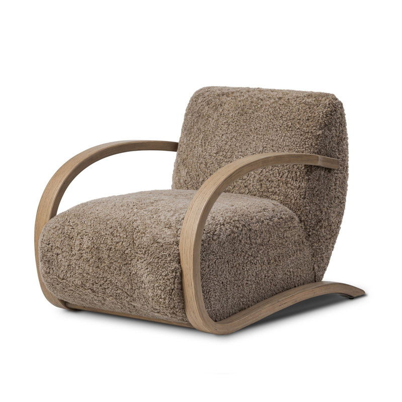 Burke Chair-Taupe Shearling, Taupe Shearling