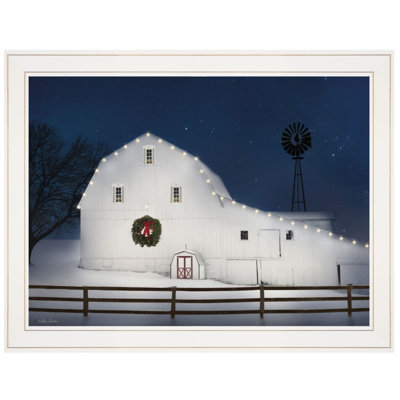 Christmas Starry Night Framed Wall Art for Living Room, Home Wall Decor by Lori Deiter
