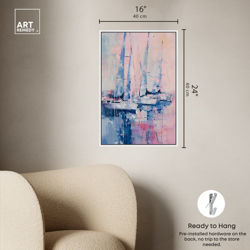 Art mural sur toile encadrée 1 "Art Remedy Sea Breeze 57710, Cadre blanc, H 25 po x l 17 po