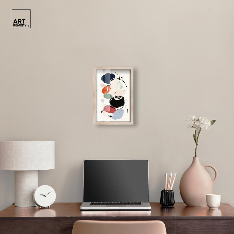 «Dalio I Shadowbox Print», art mural moderne par Art Remedy, H 16 po x l 11 po, Crème, crème