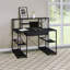 Bureau noir avec tablettes ouvertes et huche-489722172