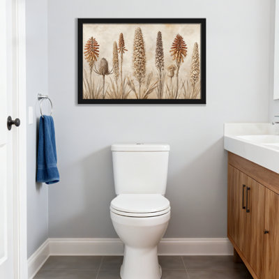 Plantes et fleurs fleurs séchées dans des tons terreux sur toile