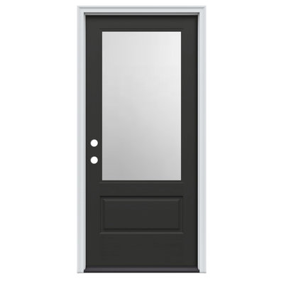 Direct Glaze Inswing 3/4 Lite Clear Low-E Fibreglass Prehung Door on 6-9/16 in. Frame