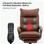 Fauteuil de bureau réglable en cuir brun, fauteuil inclinable moderne avec repose-pieds