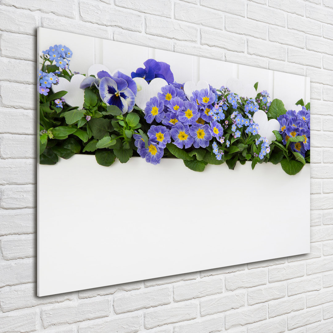 Glasbild Blue Flowers