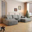 Canapé modulaire Cloud avec 1 repose-pieds, canapé rembourré minimaliste moderne, canapé confortable en forme de U pour le salon, canapé d'angle à assise profonde, aucun assemblage requis (tissu en velours côtelé moelleux)-130552090