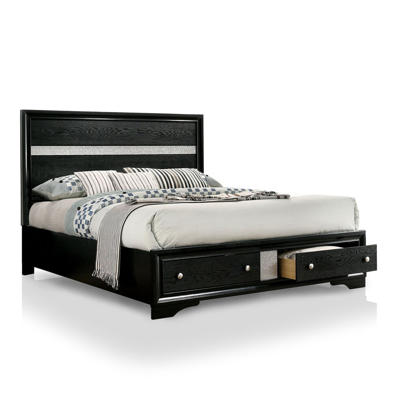Sana Solid Wood Piece Bedroom Set, Queen, Black