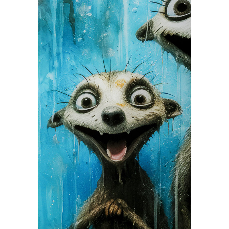 Singing Meerkats Photographic Art Print on Glass