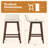 Upholstered Barstools w/ Low Back Footrest & Wood Legs for Kitchen Island-681015192-681015199-681015196