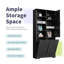 Armoire de salle de bain H 68 po avec panier à linge inclinable et tiroirs Fleurine