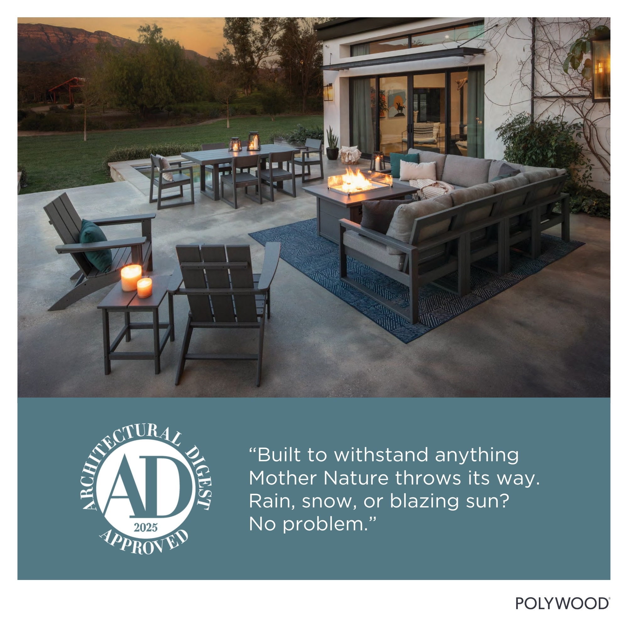 POLYWOOD Adirondack Chair, Teak