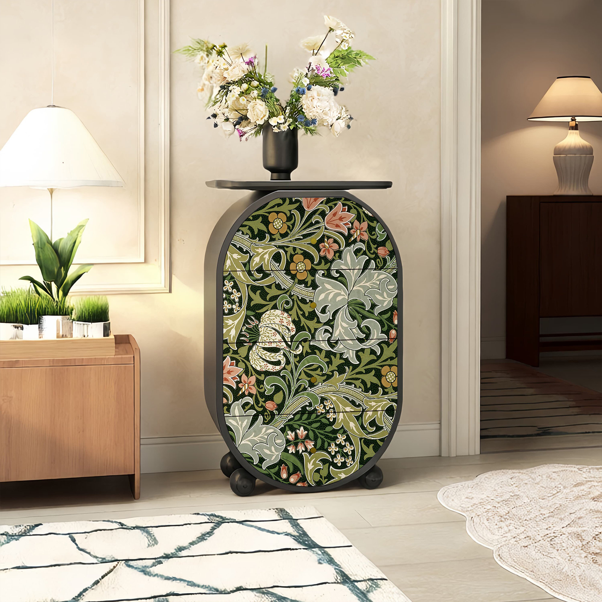Latitude Run® Solid Wood 4-Drawer Cabinet for Living Room | Wayfair
