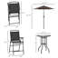 Ensemble de mobilier de patio 4 pièces, 2 chaises pliantes, parasol à angle réglable, table de salle à manger en verre trempé texturé Wave-1379538525