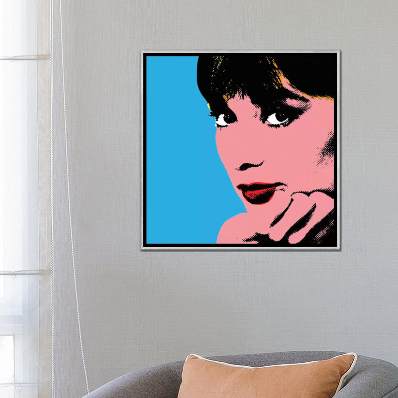 « Audrey Hepburn DOTS » par radio Days-impression d’art graphique, H 26 po x l 26 po x P 1,5 po, Toile avec cadre argenté