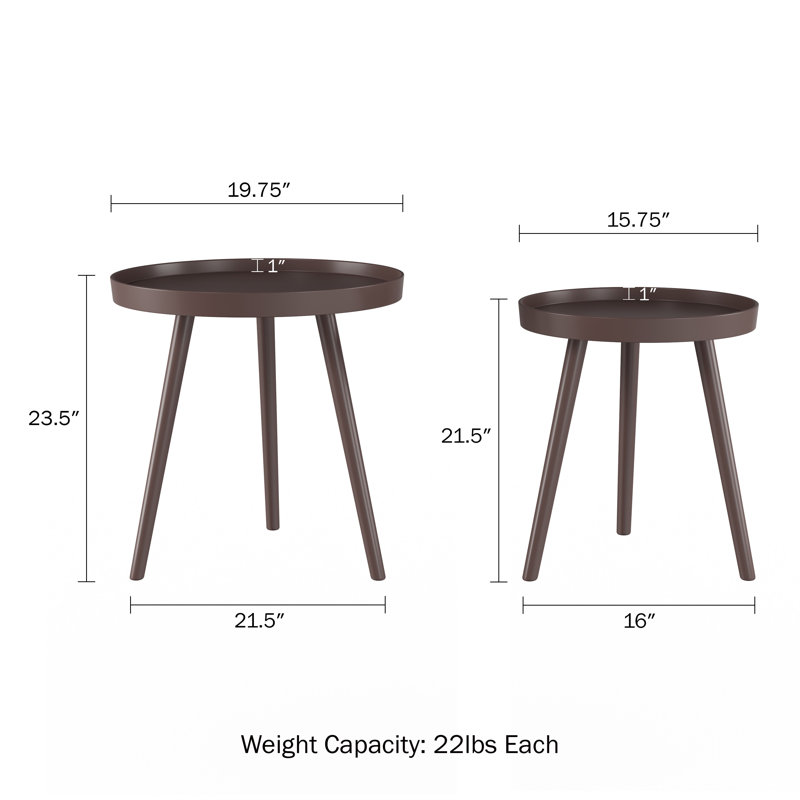 Tray Top Nesting Tables, Brown