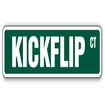 Planche à roulettes kickflip Street Sign Trick Video skate