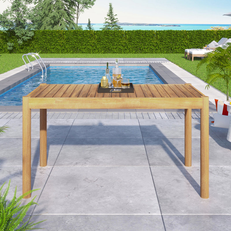 Table de balcon en bois - spacieuse et stable pour les loisirs en plein air