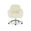 Chaise de travail en similifourrure de style contemporain avec base chromée et roulettes Liyan-1376310189