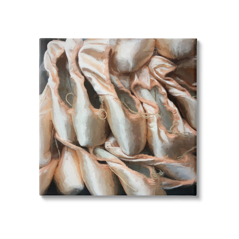 «Ballet Slipper Dancer Pointe Shoes» par Graffitee Studios - peinture sur toile sans cadre, H 17 po x l 17 po x P 1,5 po