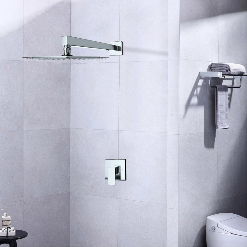 Robinet de douche mural chromé (valve incluse)