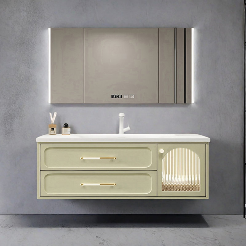 Armoire de salle de bain de style français crème, 55""
