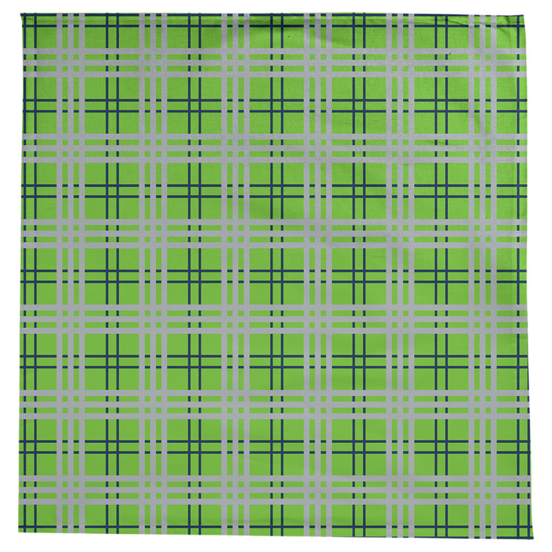Nappe carrée en mélange de coton à carreaux, Vert action / bleu marine collège / gris loup
