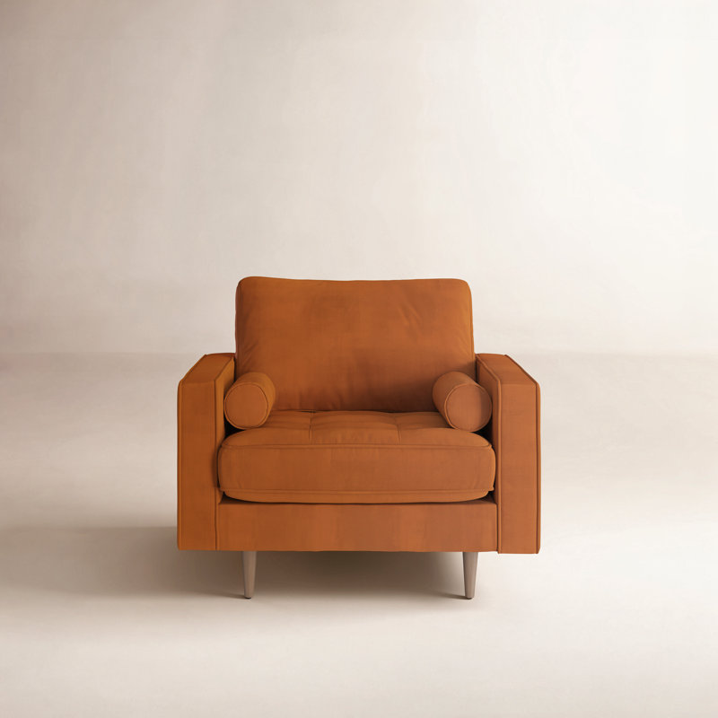 Pritchett Upholstered Armchair, Bella Burnt Orange Performance Velvet