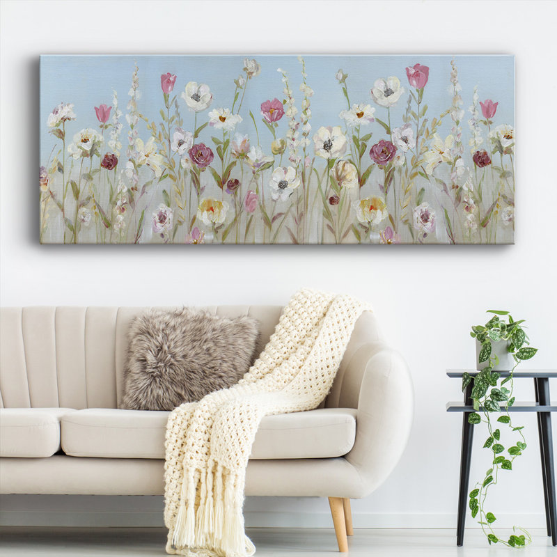 Fleurs printanières, H 8 po x l 20 po x P 1,5 po