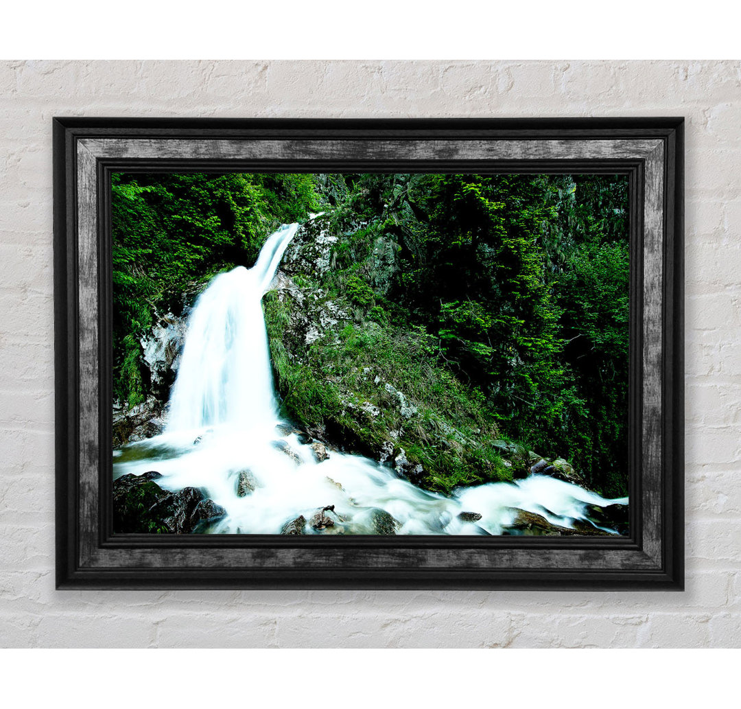 Mountain Waterfall Gush - Einzelner Bilderrahmen Kunstdrucke